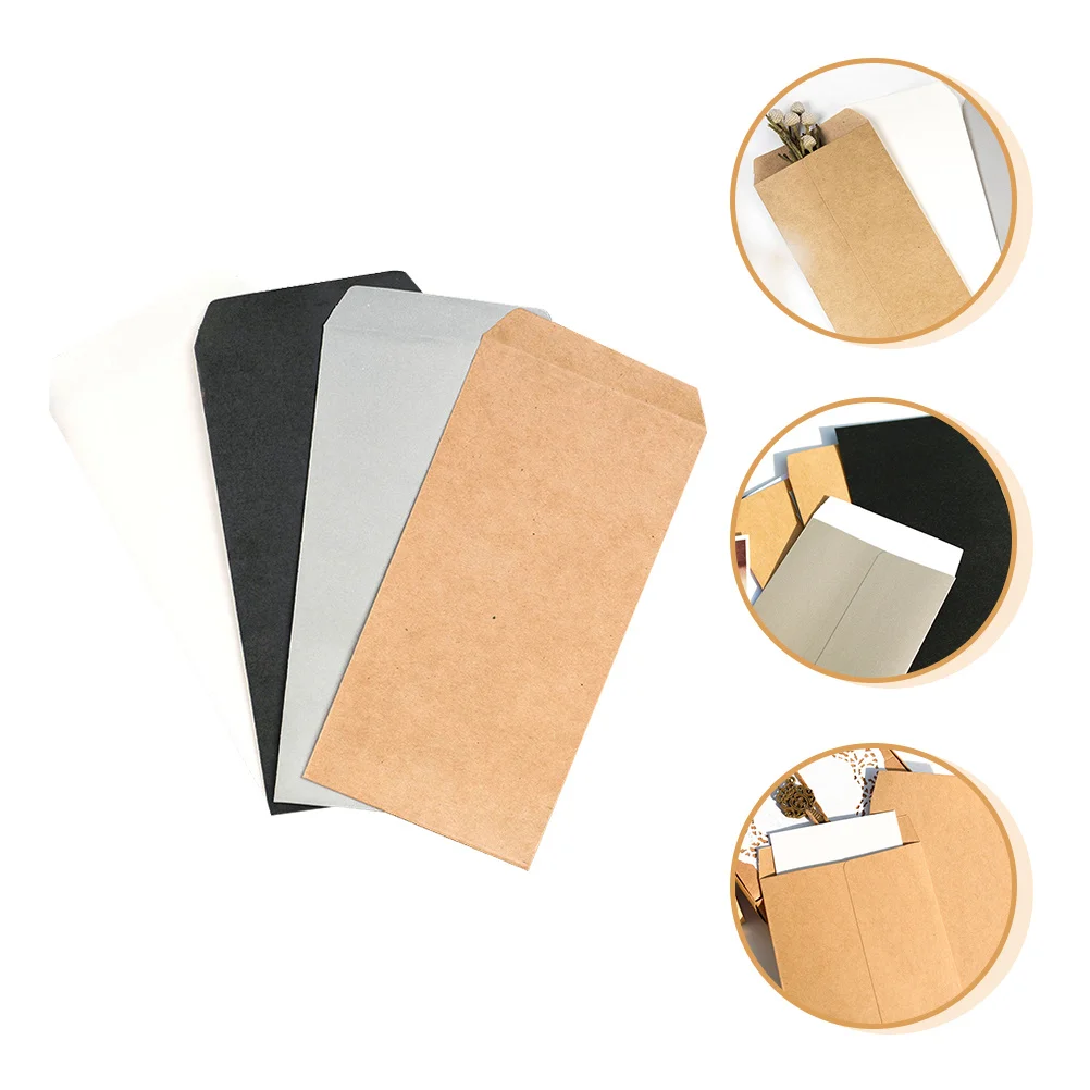

40Pcs Kraft Paper Envelopes Brown Paper Portable Empty Letter Storage Classic Document File Bags for Gift Postcards