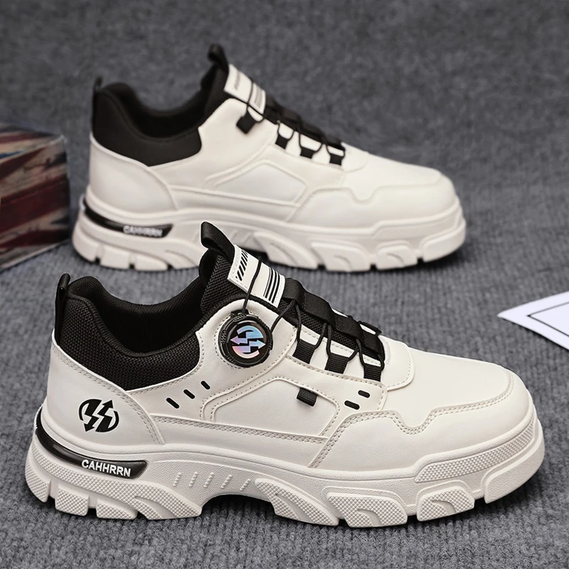 

Low-Top Boots Waterproof Leather Surface Sports Work Mountain Climbing Shoes for Men Fashionable Korean Style round Toe