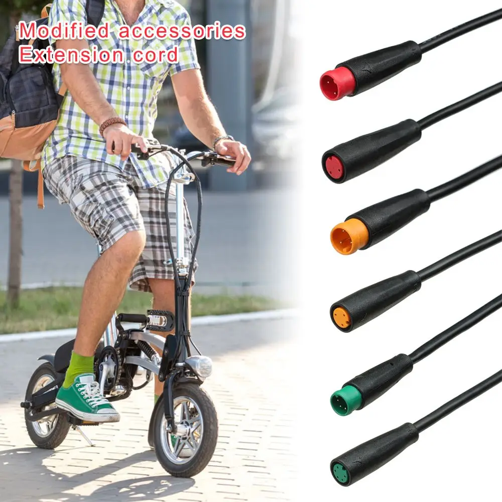 Black Optional Cable Ebike Accessories Waterproof Connector Display Pin Base Connector 2/3/4/5/6Pin Cable