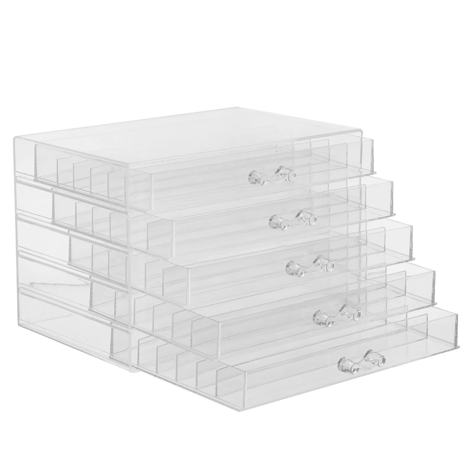 5 Drawer Necklace Holder Organizer Clear Jewelry Storage Box Organizer for Women Girls Necklace Pendant Display Case