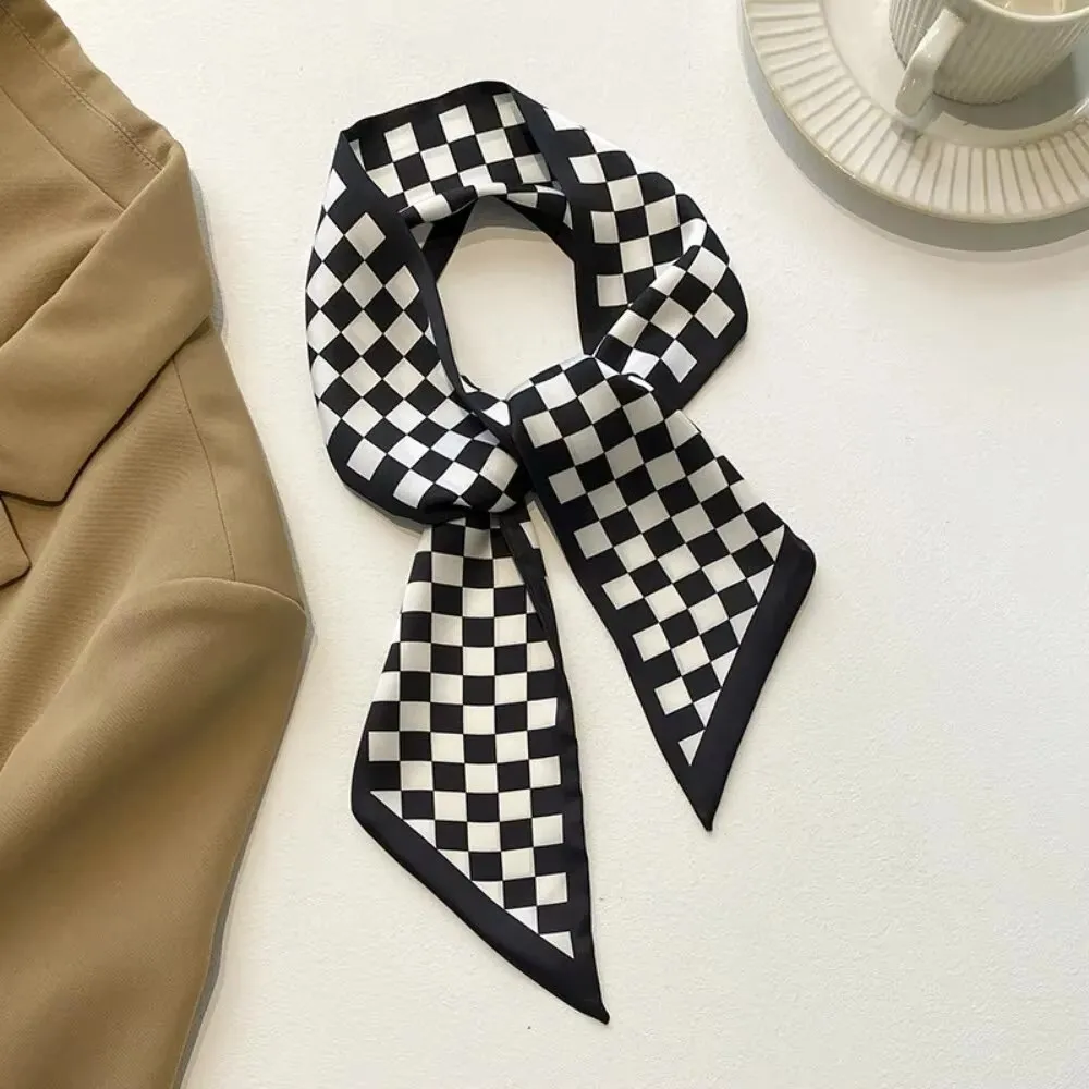 Modeprint Zijden Mager Haar Sjaal Voor Vrouwen Smalle Lint Stropdas Handvat Tas Band Bandana Halsdoek