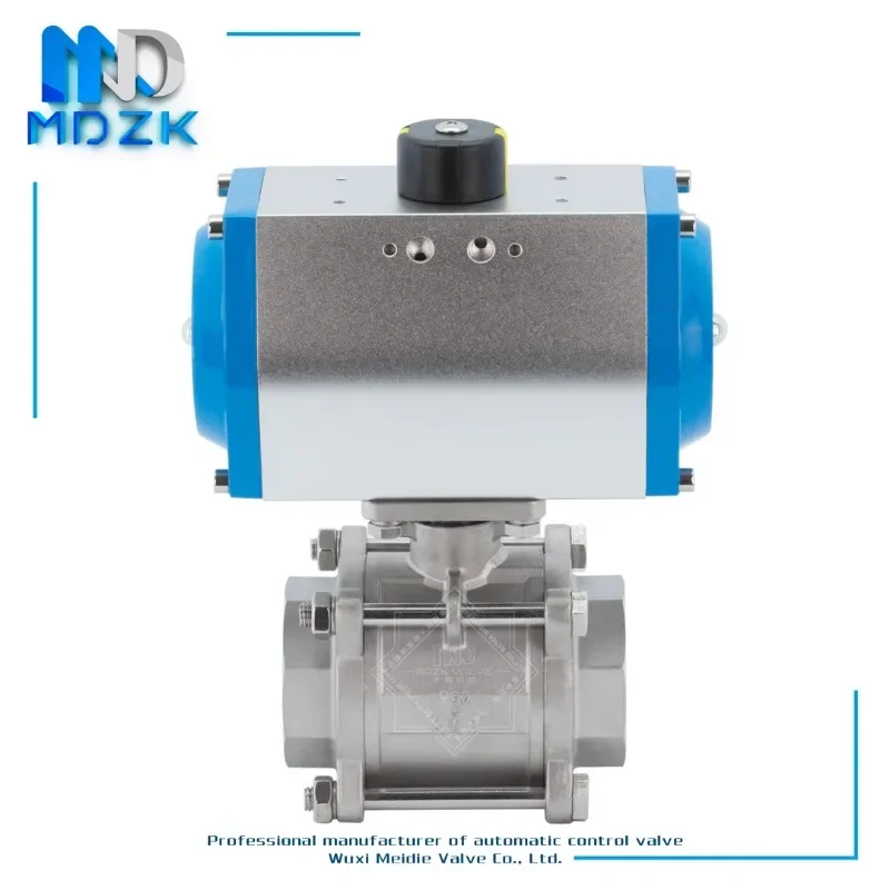 Midea GT-Q611F-16P Pneumatic 304 Stainless Steel Three Piece Threaded Ball Valve