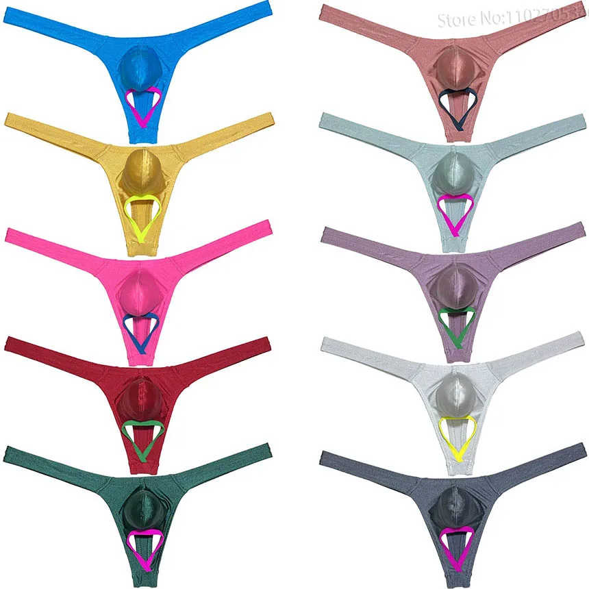 

Men's Shimmered Thong G-String Jockstrap Men Fashion Lingerie Bulge Pouch G-String Seductive T-Back Comfy Showy Thong