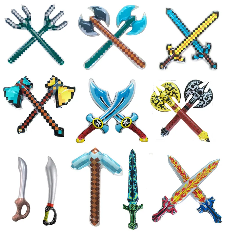 20PCS  Manufacturer provides inflatable sword children's toy knives, checkered swords, Amazon inflatable toys