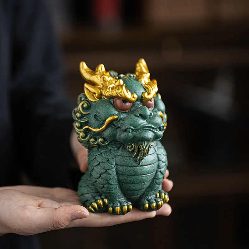 China-Chic Cultural and Creative Ruishi Qilin Creative Desktop Decoration Home, Living Room and Office Decoration