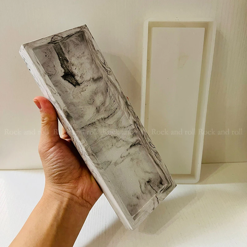 Silicone Mold Rectangular Tray Making Concrete Jesmonite Terrazzo Mold DIY Epoxy Resin Froms Handmade Gifts