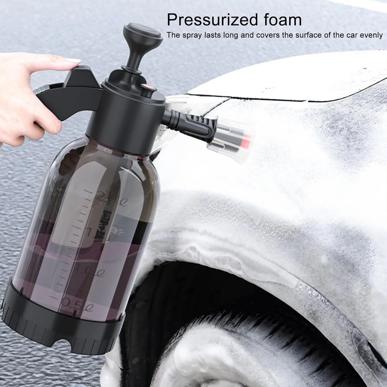 Car Wash Foam Blaster, Hand Pressure Foam Sprayer for Car, Motorcycle, Windows, Wash Garden Flower, 2000 ml Capacity