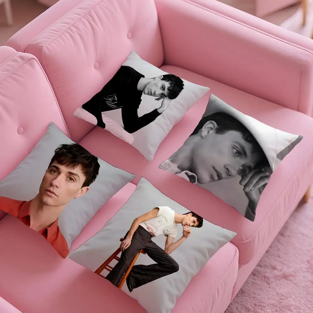 Handsome Online Model J-Jacob Bixenman Pillow Case Silky Short Plush With Invisible Zipper Dustproof Sofa Cushion Cover