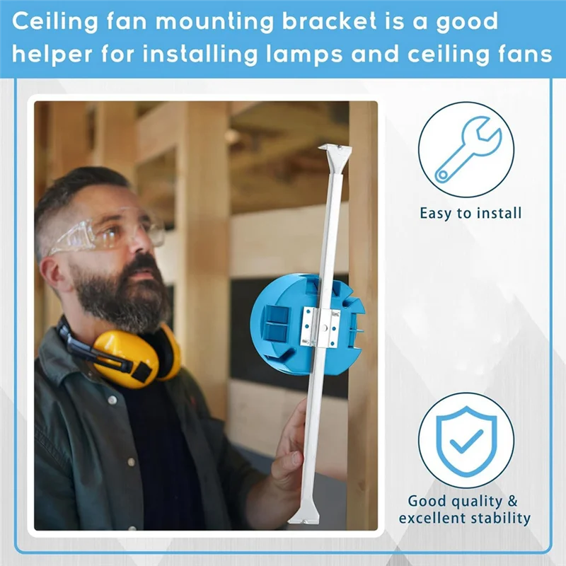 N84R 2 Pcs Ceiling Fan Brace Electrical Box 14.25 To 22.5 Inch Adjustable Electrical Box And Support Bar Fan Bracket