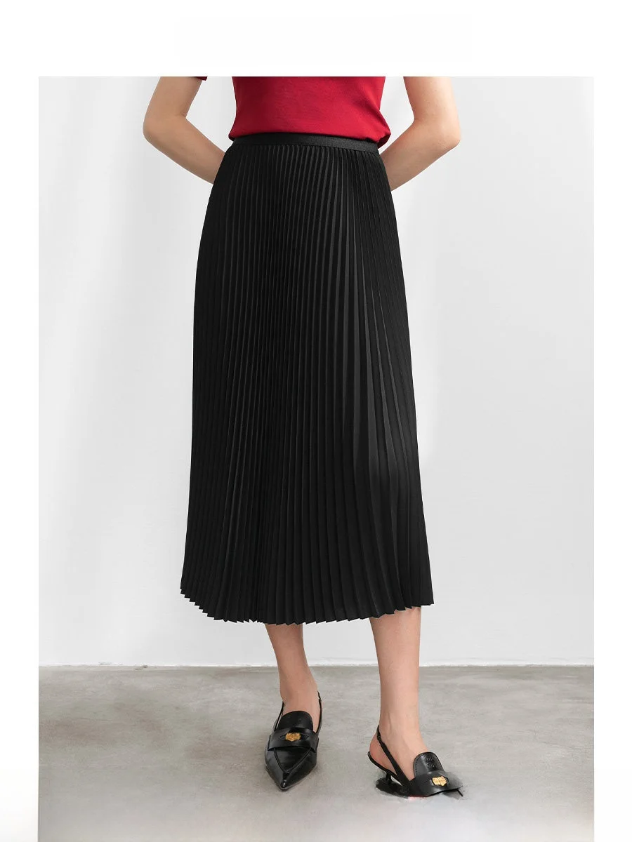 

Юбка ROCO Bla из полиэстера, асимметричная, А-силуэта, женская, стройнящая, драпированная, плиссированная, миди, не требует глажки, весенняя мода