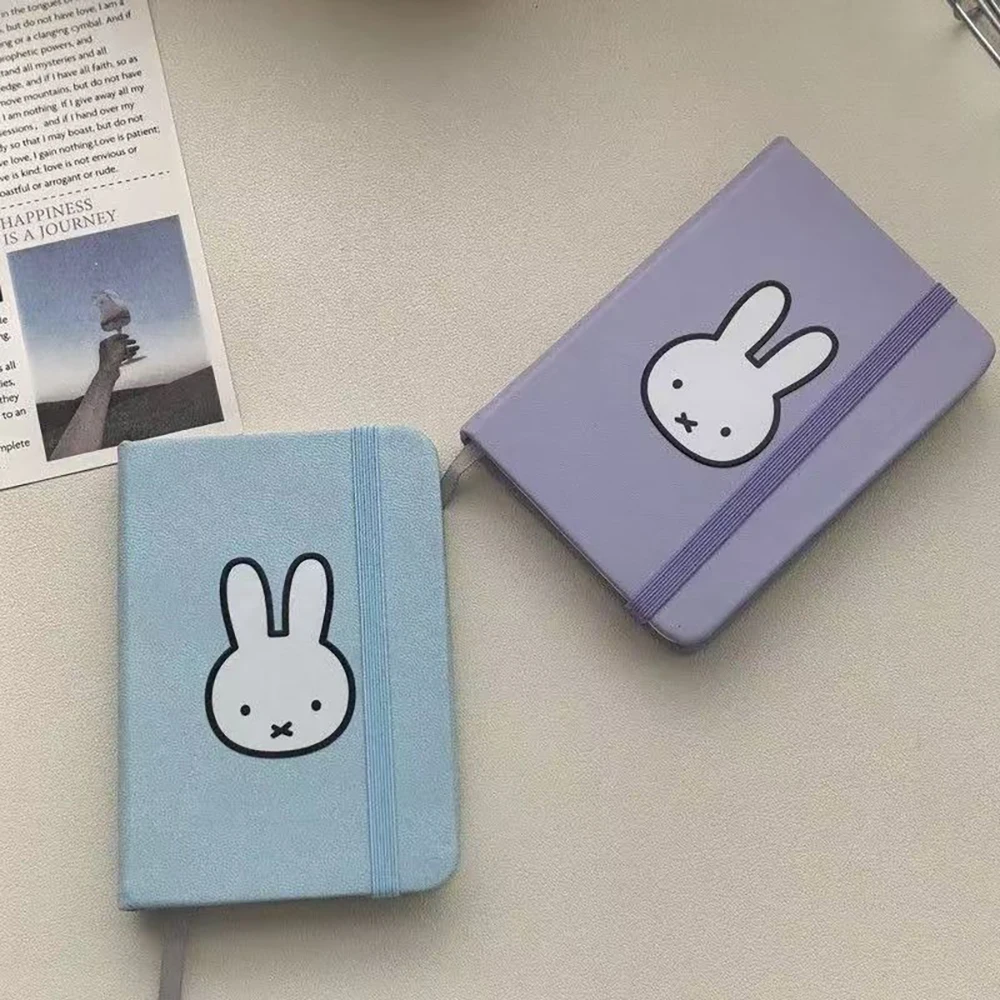 Kawaii Miffy دفتر لطيف أرنب مجلة صغيرة حساب كتاب الطالب المحمولة غلاف فني المدرسة اليومية مخطط فتاة هدية