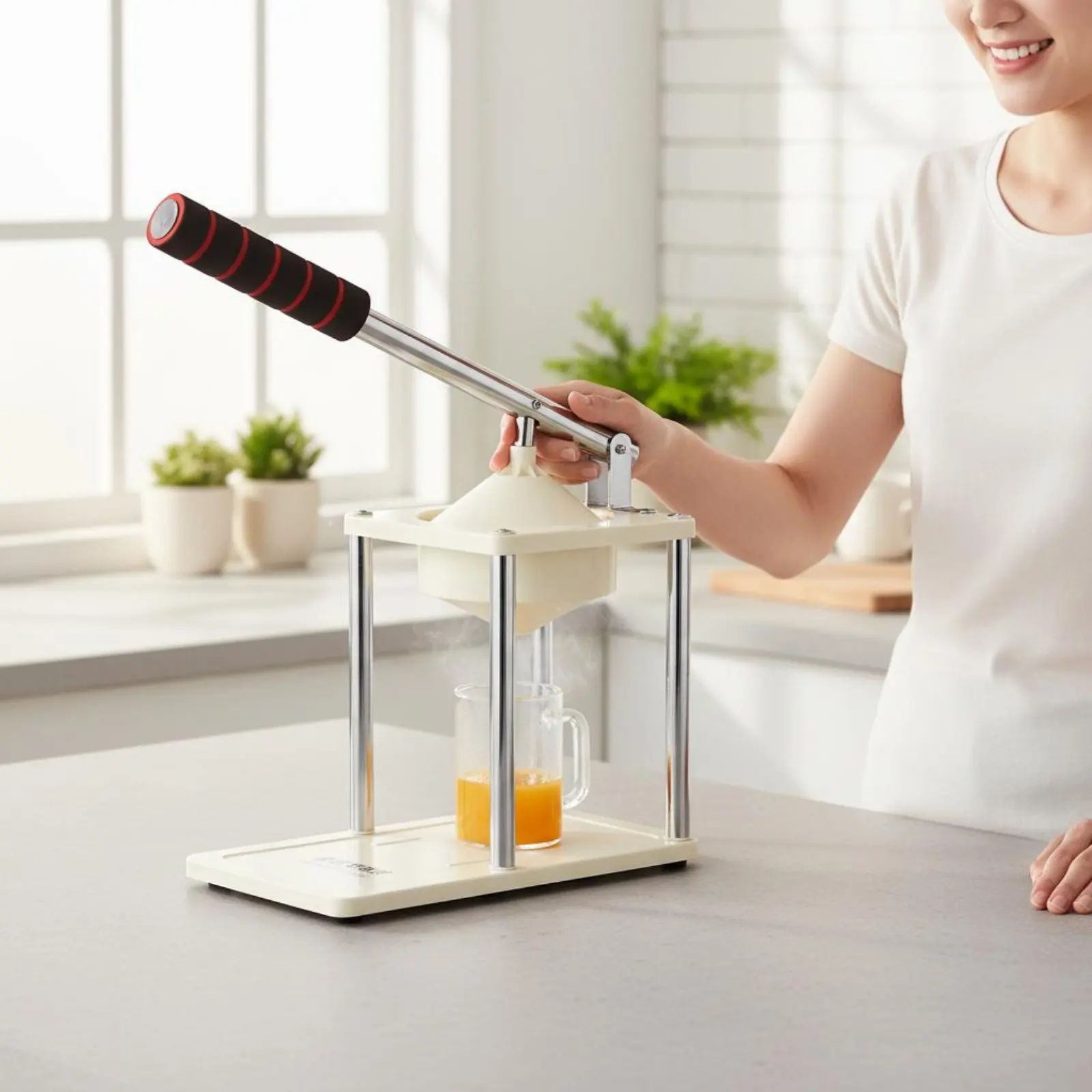 Manual Fruit Juicer Hand Press Heavy Duty Citrus Juicer Lever Press Easy Clean Non-Slip Base for Lemon Kitchen Bar Juice Maker