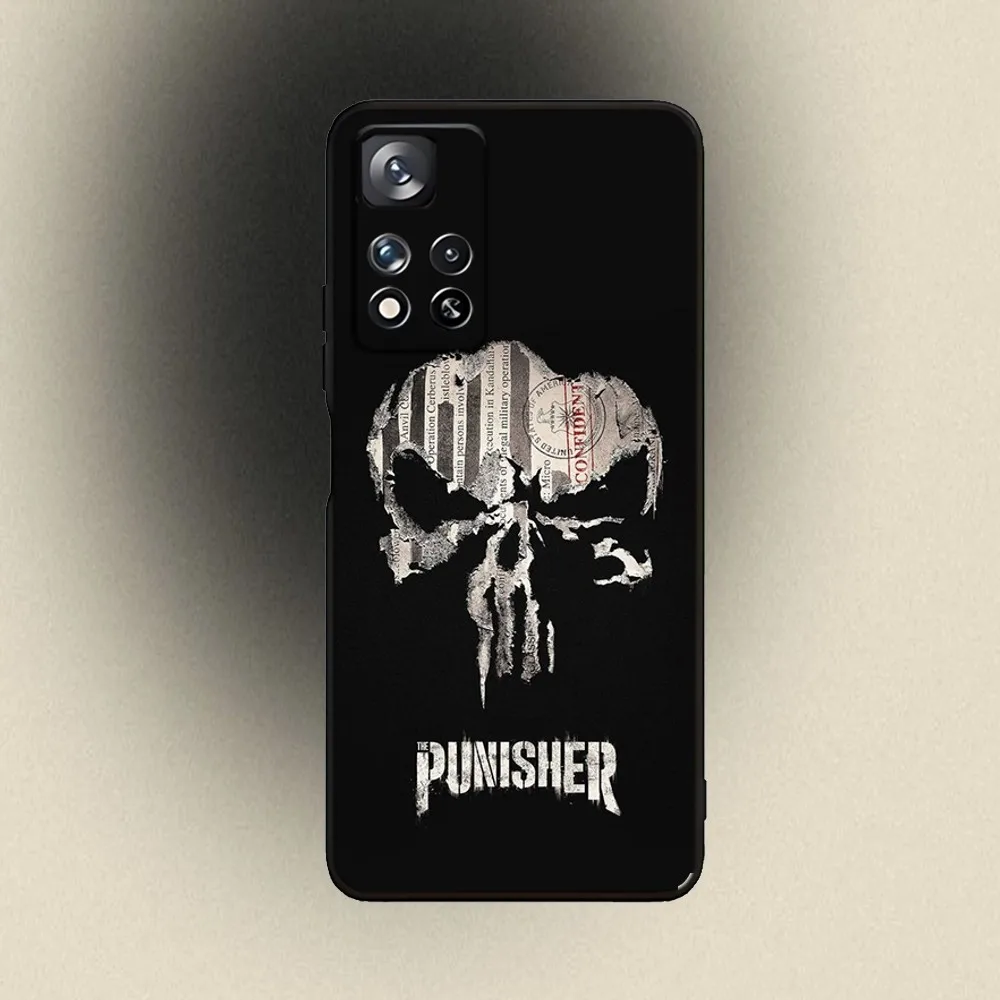 The P-Punishers Skull Phone Case For Samsung Galaxy A20,A21s,A22,A31,A32,A52,A53,A72,73,A80,A91 Soft Black Cover