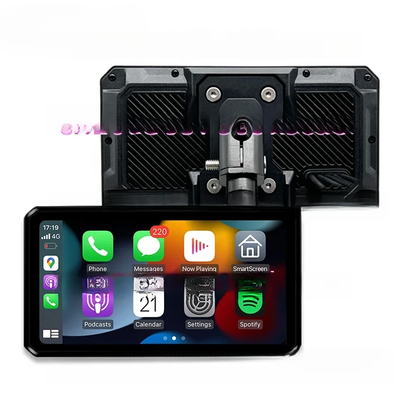 Alien Rider M2 Pro Motorcycle CarPlay Navigation Android Auto Dual Recording Cam With 6 Inch Screen 77GHz BSD