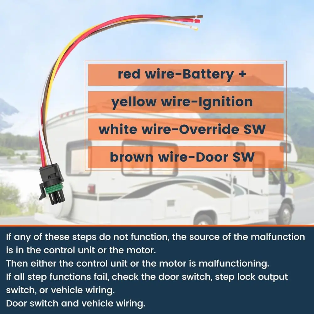RV Step Motor Conversion Kit for A Curved Linkage Compatible with Kwikee 22, 23, 28A, 30, 32, 33, 34, 35, 36, 38, 40 Series Step