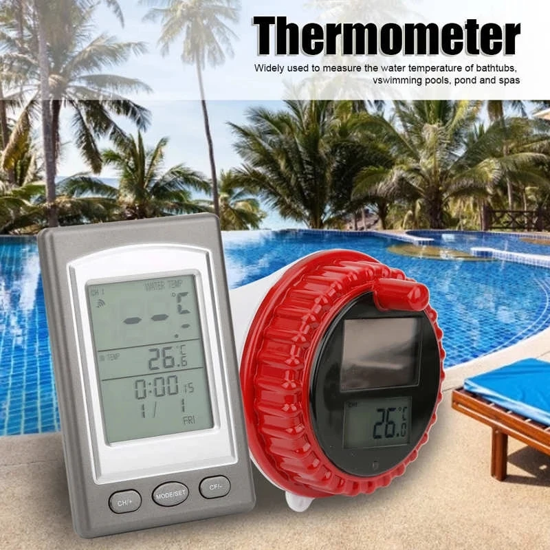 

Solar Thermometer Wireless Swimming Pool Outdoor Digital Powered Swim Pond Tub Waterproof Float Temperature Meter LCD Display