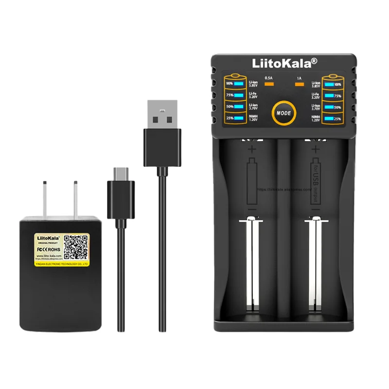 Liitokala 202 402 1.2V 3.85V 3.7V 3.2V 18650 18350 18500 21700 26700 26650 AA AAA NiMH Rechargeable Lithium-Battery Charger