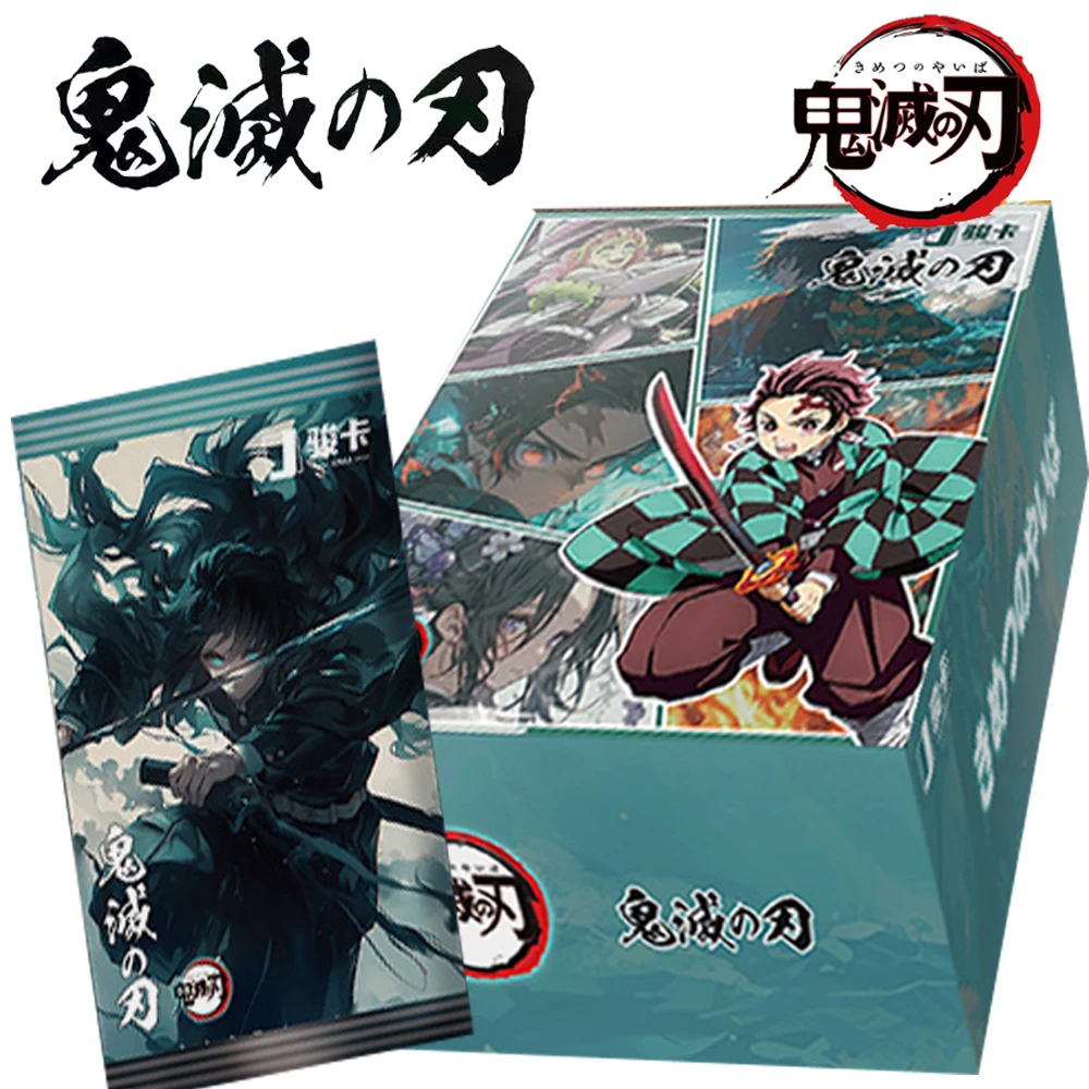 Original Demon Slayer Cards for Children Kamado Tanjirou Anime Character Drip Glue Card Periphery Collection Kids Hobbies Gifts