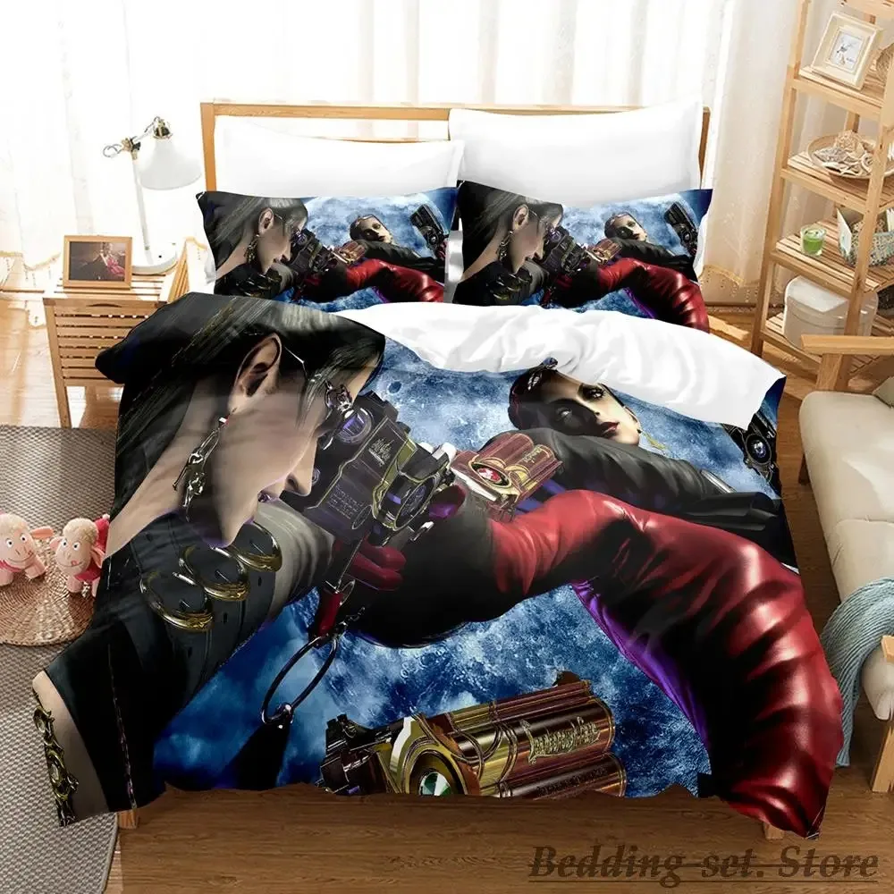 2023 Bayonetta Bedding Set Single Twin Full Queen King Size Bed Set Adult Kid Bedroom Duvetcover Sets Anime parure de lit Bed