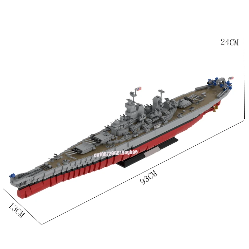 3306PCS WW2 Military MOC 1:300 scale Iowa-Class Battleship USS Missouri Model DIY creative ideas high-tech Child Toy Gift blocks