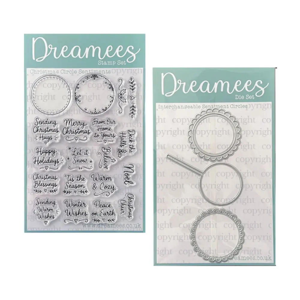July 2026 New Dreamees Vintage Floral Border Dies & Xmas Sentiment Stamp Metal Cutting Dies DIY Handmade Photo Album Scrapbook image 3