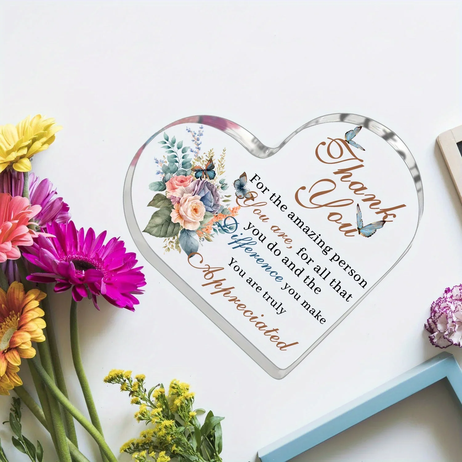 CIFBUY Acrylic Heart Plaque Decorative Wall Sign Teacher Appreciation Gift Graduation Keepsake Home Office Desktop Ornament