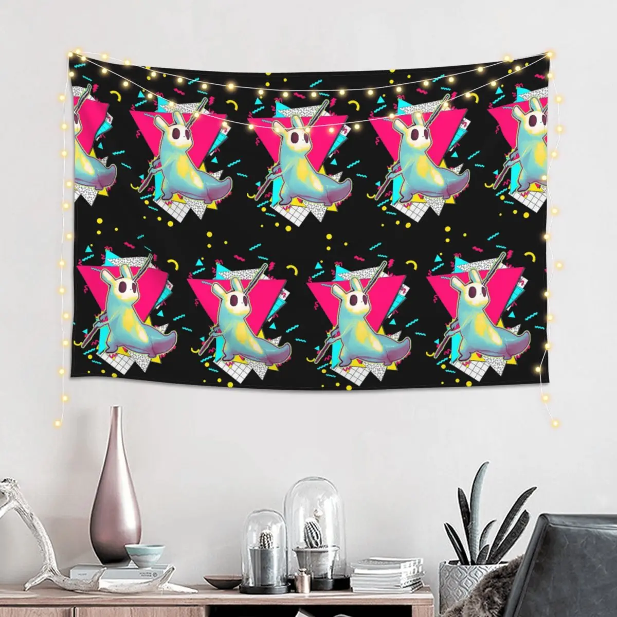 Rain World Slugcats Pattern Game Tapestry Funny Wall Hanging Aesthetic Home Decor Tapestries for Living Room Bedroom Dorm Room