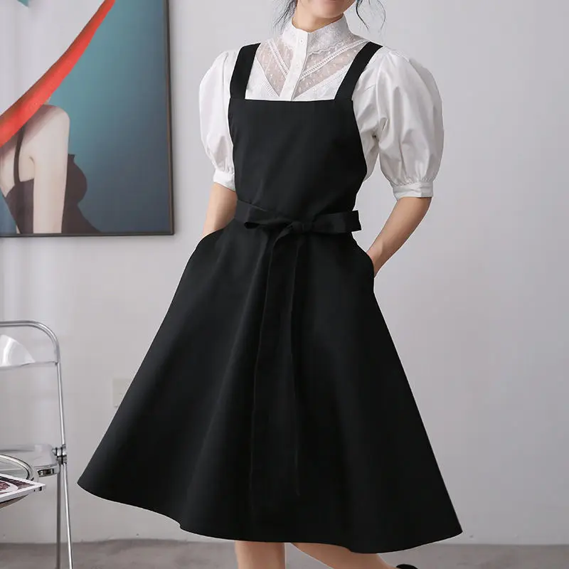 Apron Cotton Simple Personality Style Fashion Cooking Home Kitchen Restaurant Supermarket Flower Shop Barista Barber Overalls