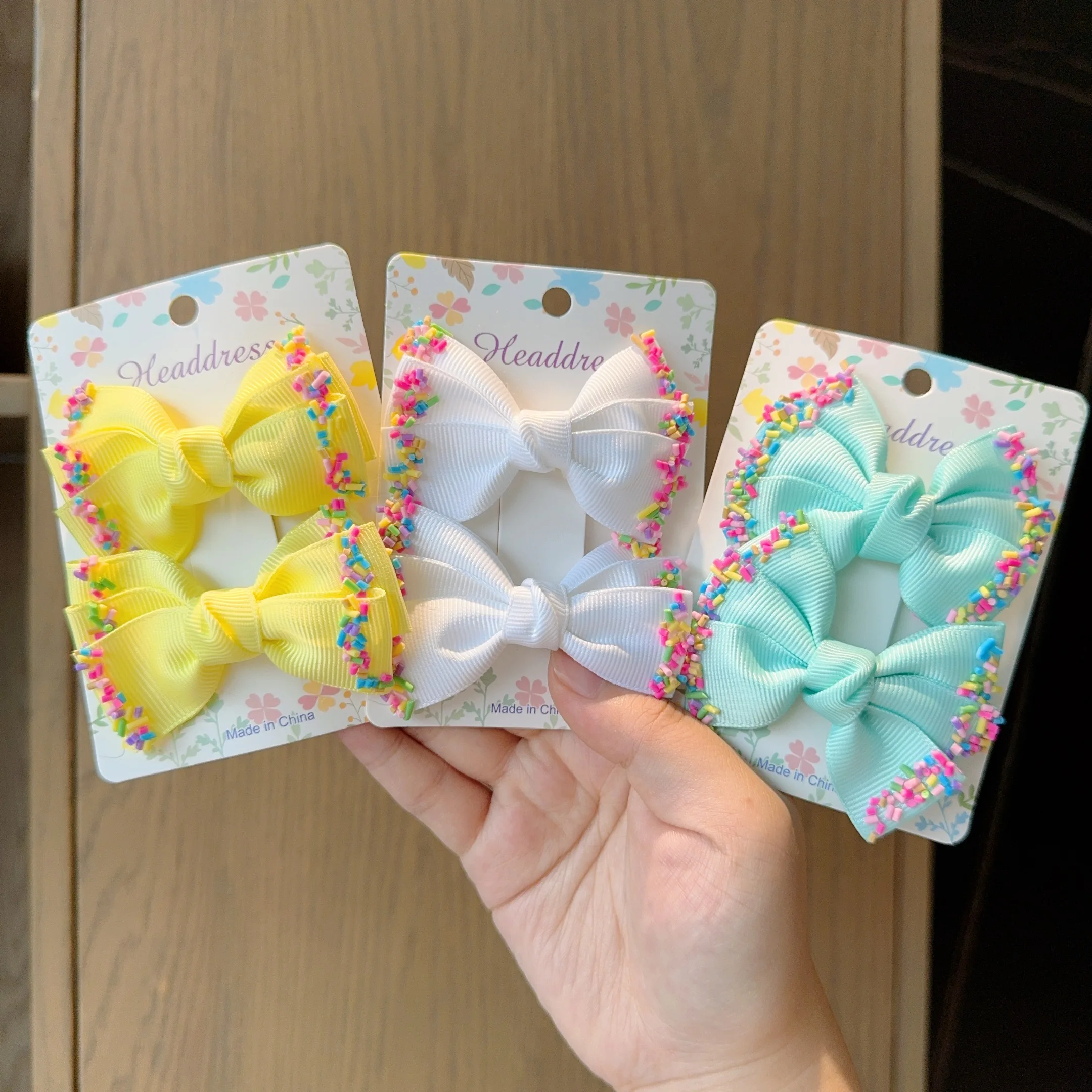 

2Pcs/lot Baby Solid Hair Bows Hair Clips Ribbon bow Hairpin for Girl Cheer Bowknot Barrettes Children Headwear Hair Accessories