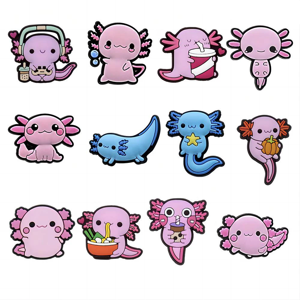 Kawai 1pcs Animal Salamander PVC Shoe Charms Accessories Shoe Decorations for Classic Clog Unisex Party Gifts image 2