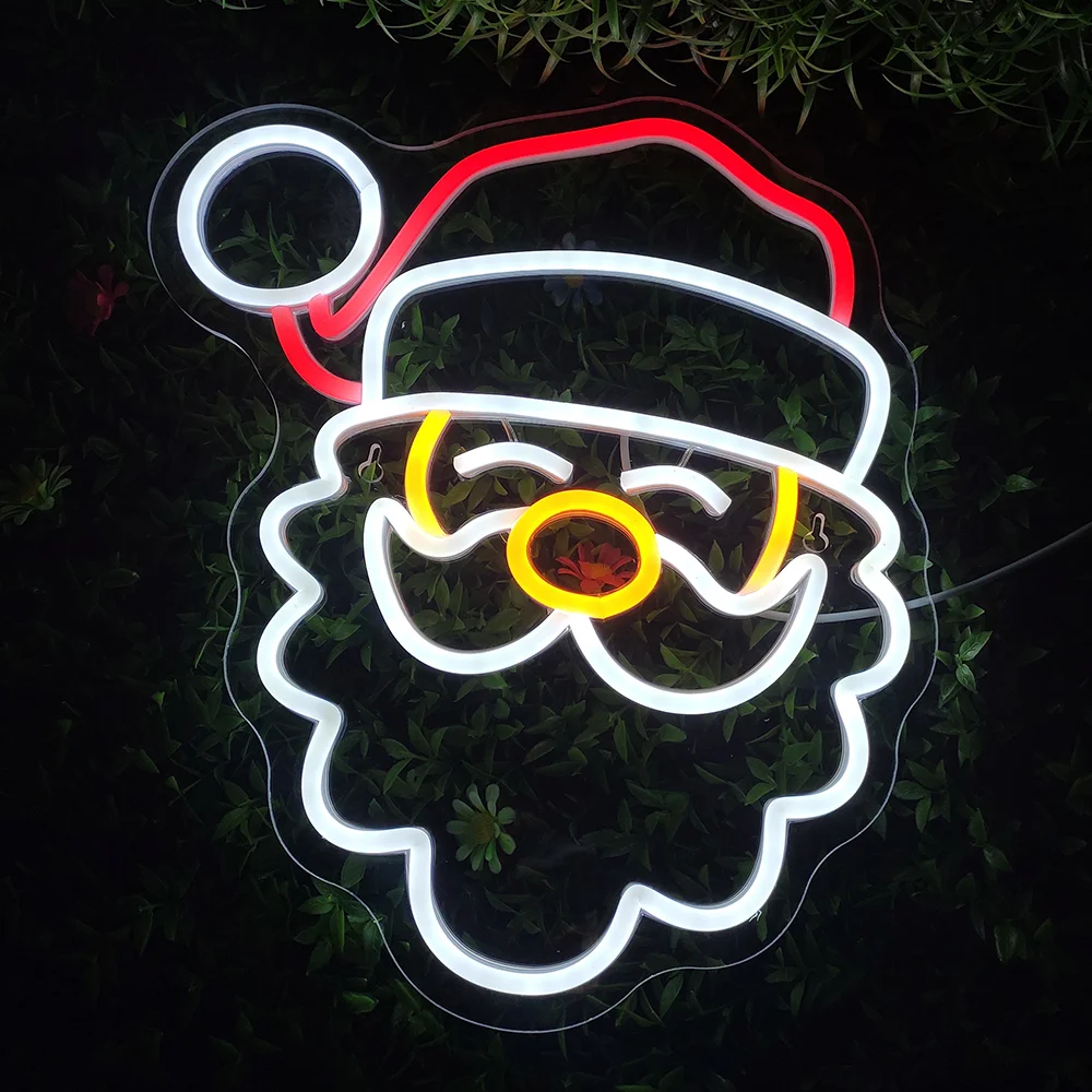 Merry Christmas Neon Sign with Acrylic Board Led Neon Light Christmas Party Bar Decoration Art Wall Decorative Night Light