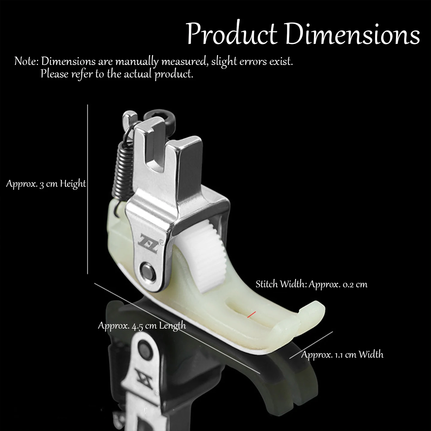 T353 Wide Stitch Roller Presser Foot For Industrial Flat Sewing Machine, Solid Steel Electroplated Shank Double Layer Thick Tefl