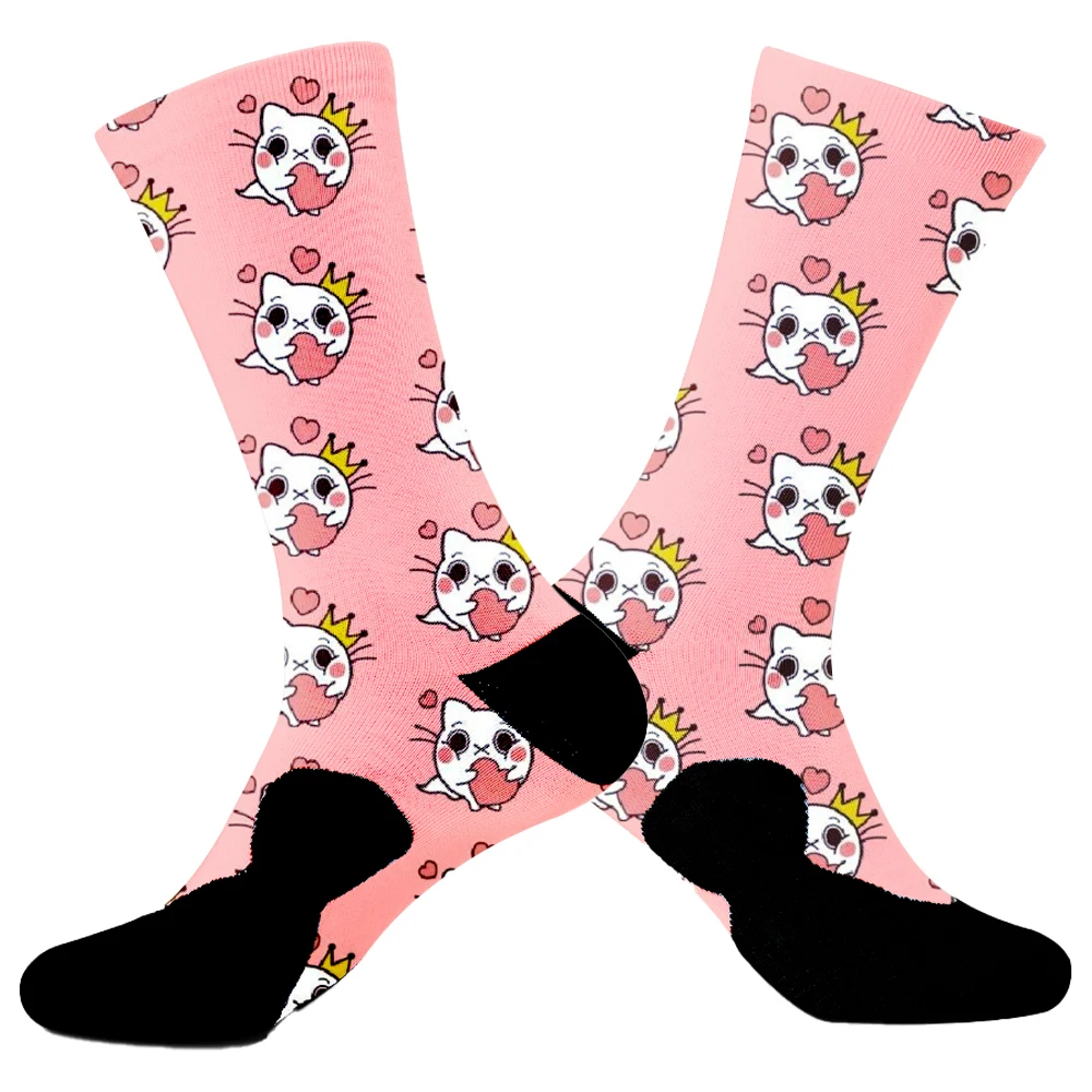 New Hiphop Cotton Men Socks Harajuku Happy Funny animal Flamingo chili Dress Socks for Male Wedding Christmas Gift