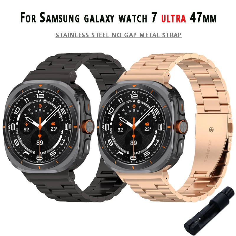 Correa de acero inoxidable para Samsung Galaxy 7 ultra, pulsera de Metal de 47MM, banda de negocios de lujo para Samsung Galaxy ultra, accesorios