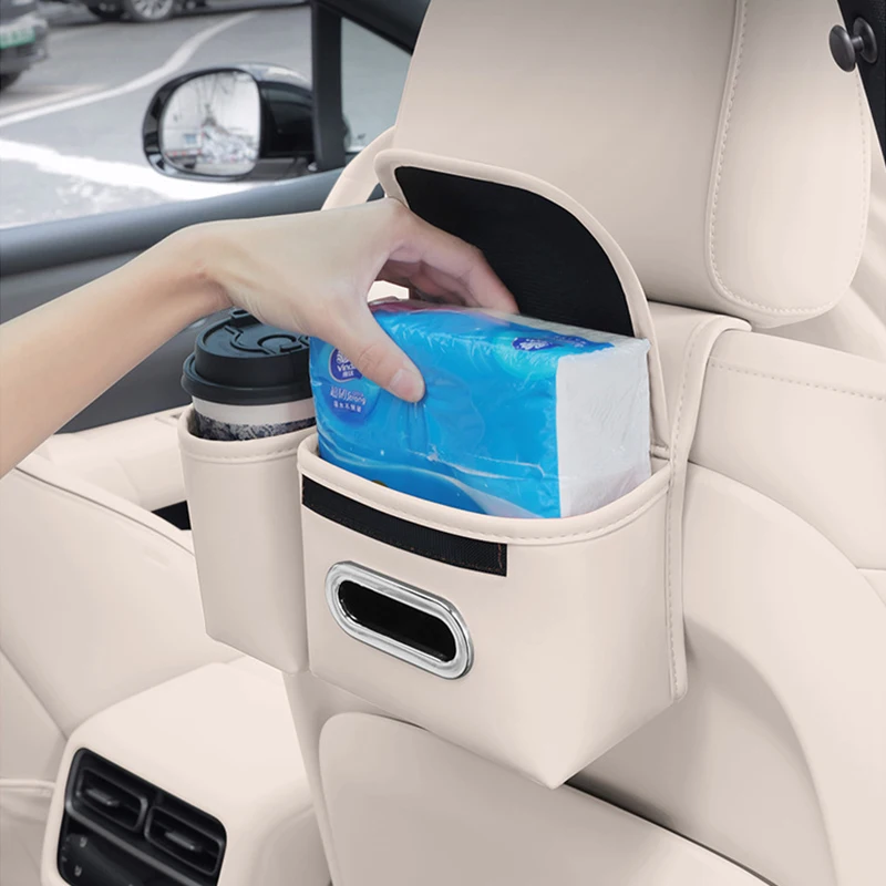 Tissue Cup Hooks Car Seat Back Organizer Storage Bag Umbrella Holder Damage Free Universal Fit BMW Toyota Honda view 4