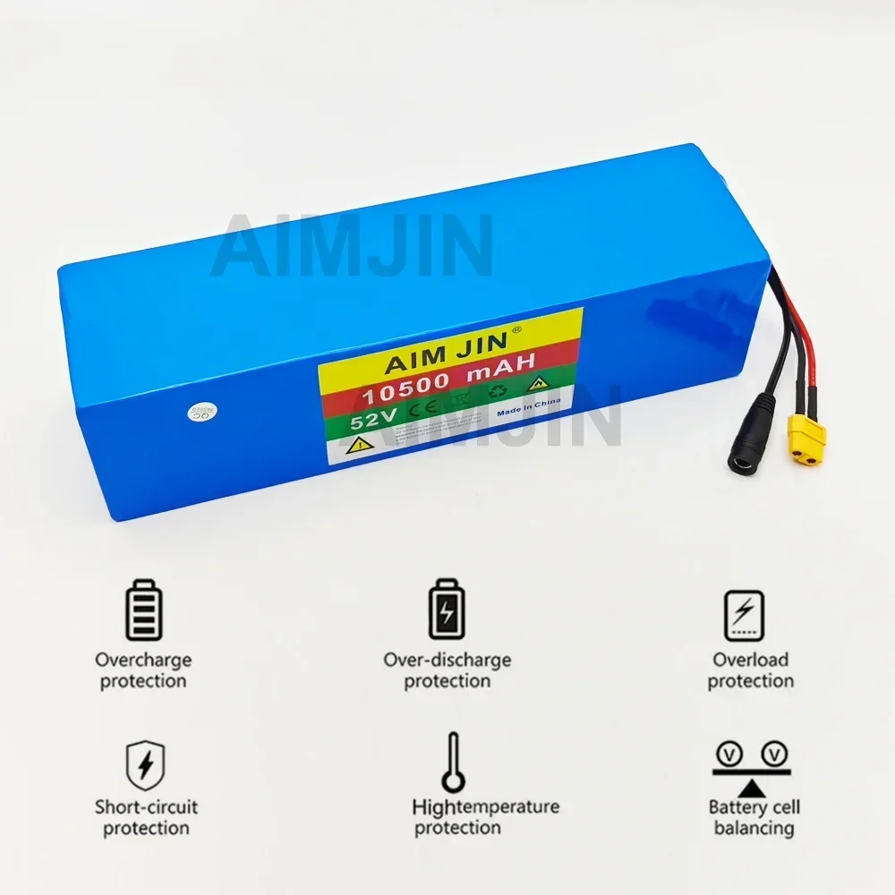 بطارية 52 فولت 18650 ليثيوم أيون 10500 مللي أمبير في الساعة مع BMS، حزمة بطارية 14S3P، لمختلف الأجهزة الإلكترونية ومعدات النقل