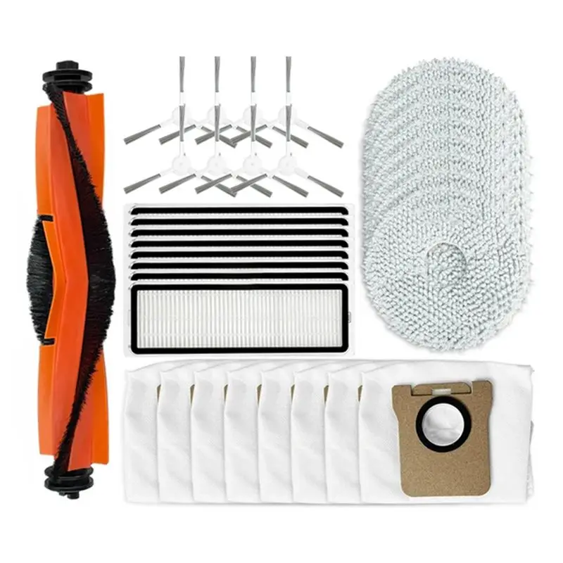 

A84E - Запчасти для робота-пылесоса Xiaomi Robot Vacuum X10+ / X20+ / X20 Plus / BHR8124EU: роликовая и боковые щетки, HEPA-фильтр, насадки для влажной уборки