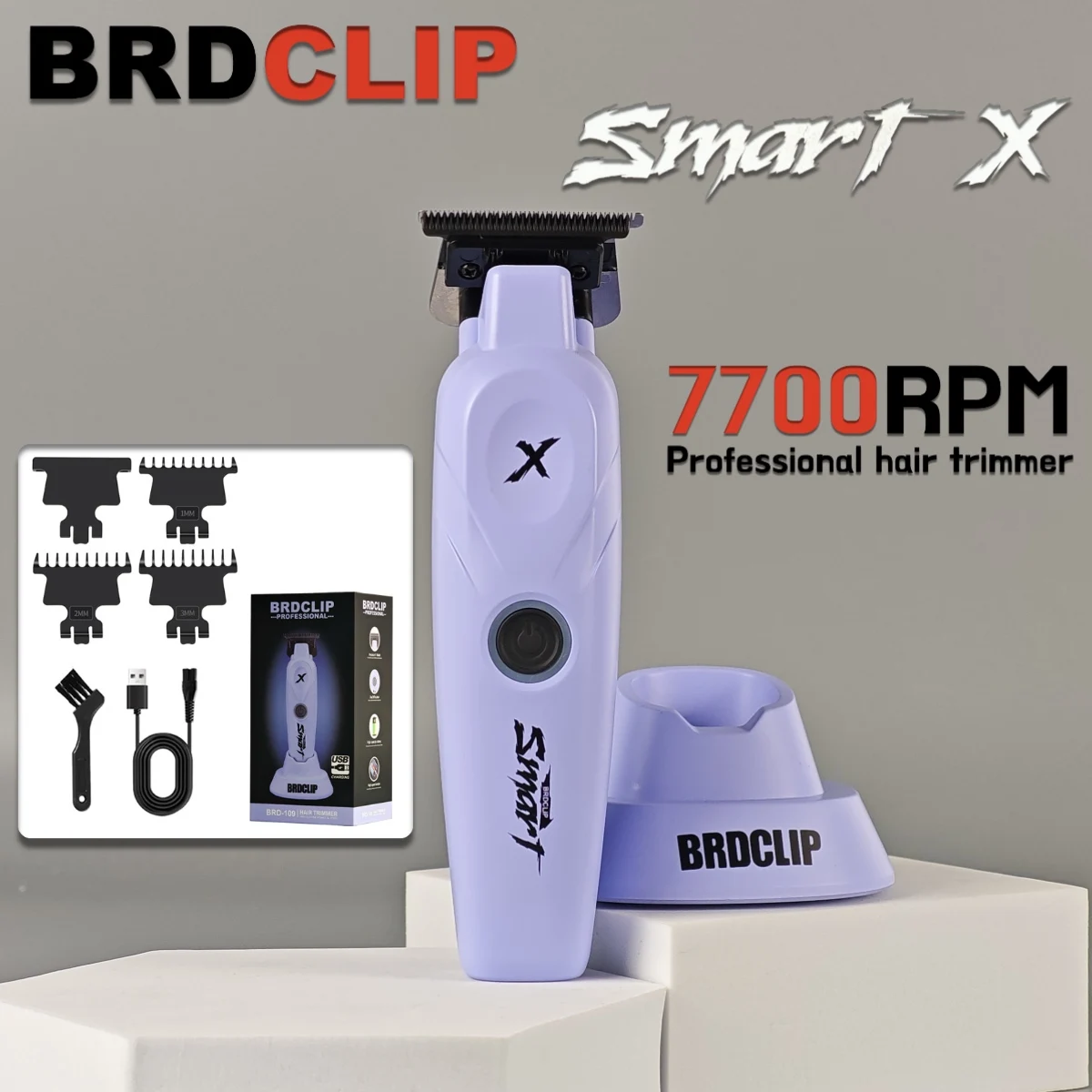 ماكينة تشذيب الشعر الاحترافية BRDCLIP ماكينة قص الشعر للرجال BRD 109 DLC Blade 7700 دورة في الدقيقة مع قاعدة 1200 مللي أمبير في الساعة ماكينة نحت لصالون الحلاقة