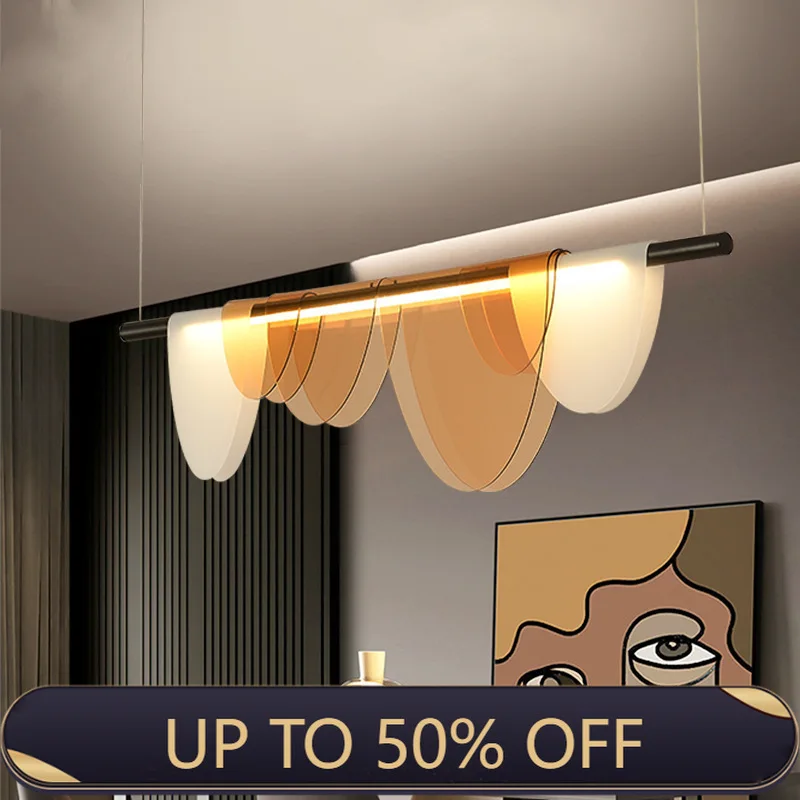 Nordic Blue Amber Acrylic Pendant Lights Living Room Makaron Hanging Lamp For Bedroom Dinning Room