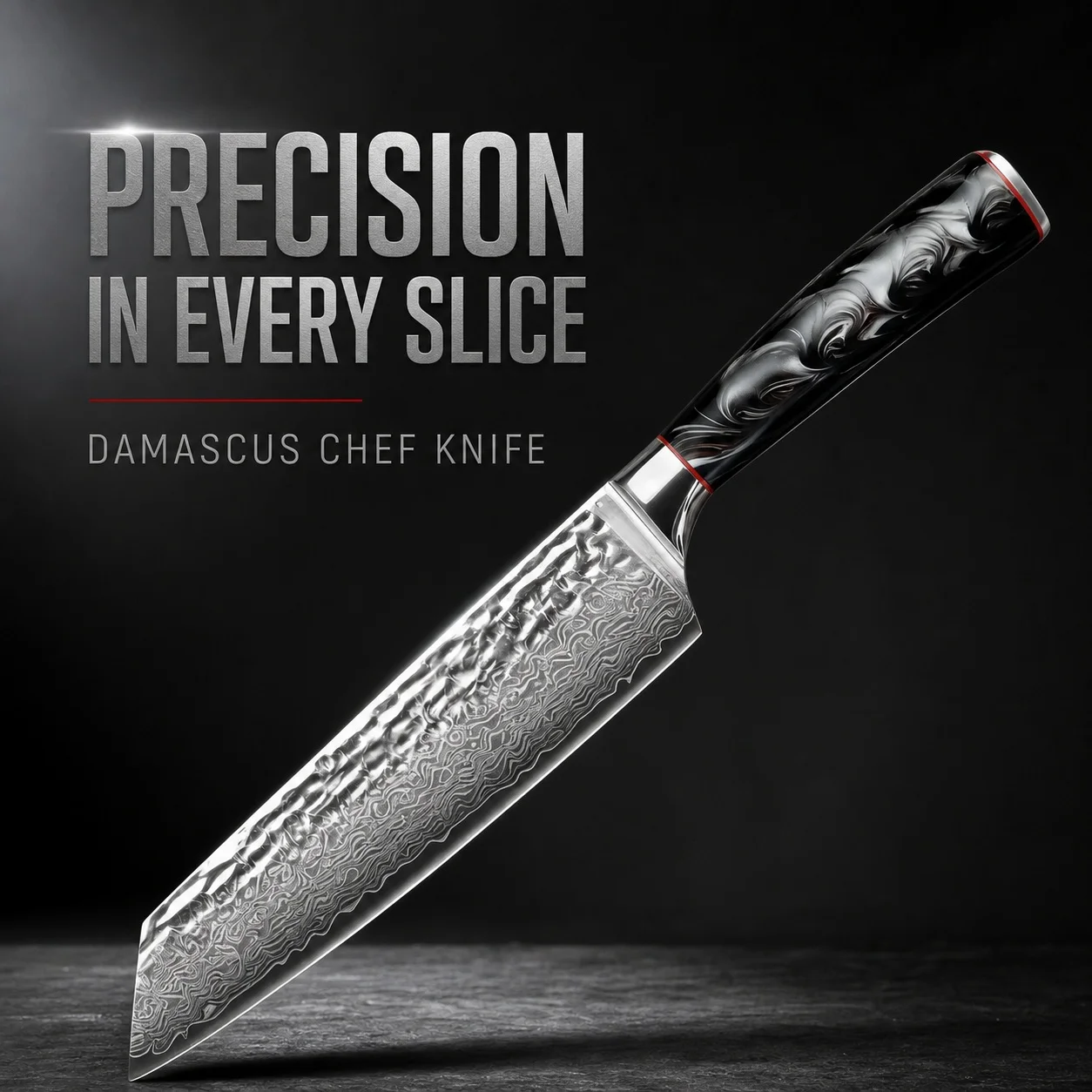 7 Inch Professional Japanese Damascus Kitchen Knife - VG-10 High Carbon Stainless Steel, Ideal for Slicing Meat & Vegetables