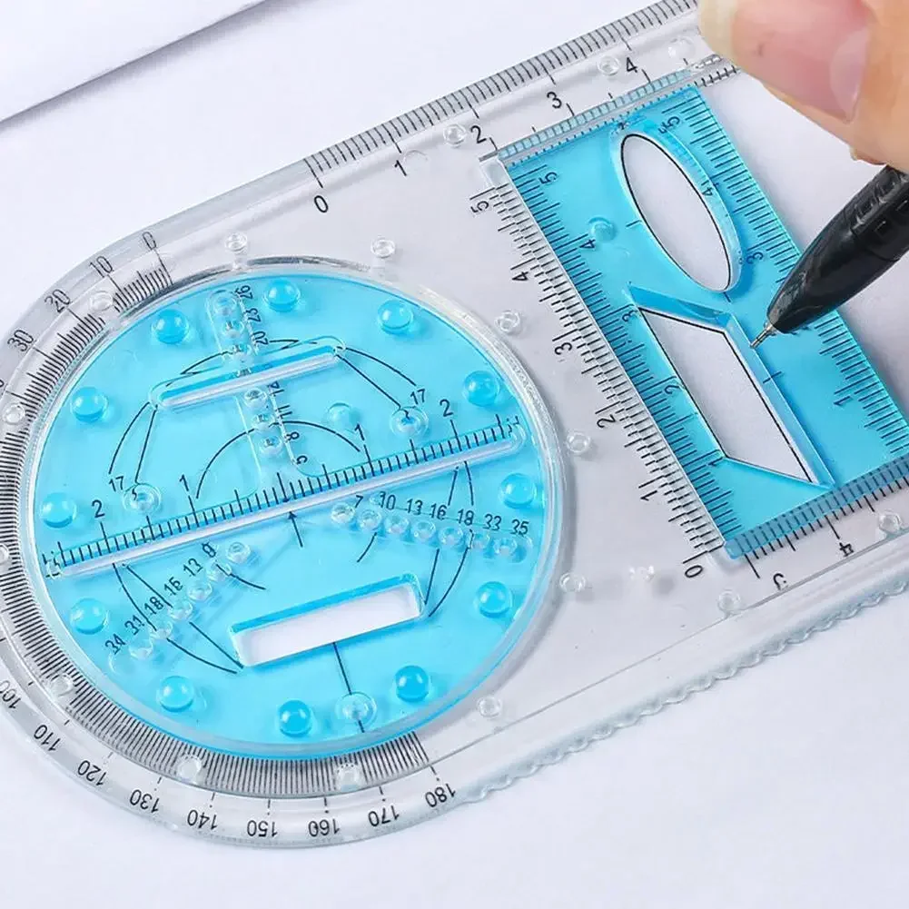 Für die Schule Multifunktionale Grundschule Aktivität Zeichnung Geometrisches Lineal Dreieck Lineal Kompass Winkelmesser Set Messwerkzeug