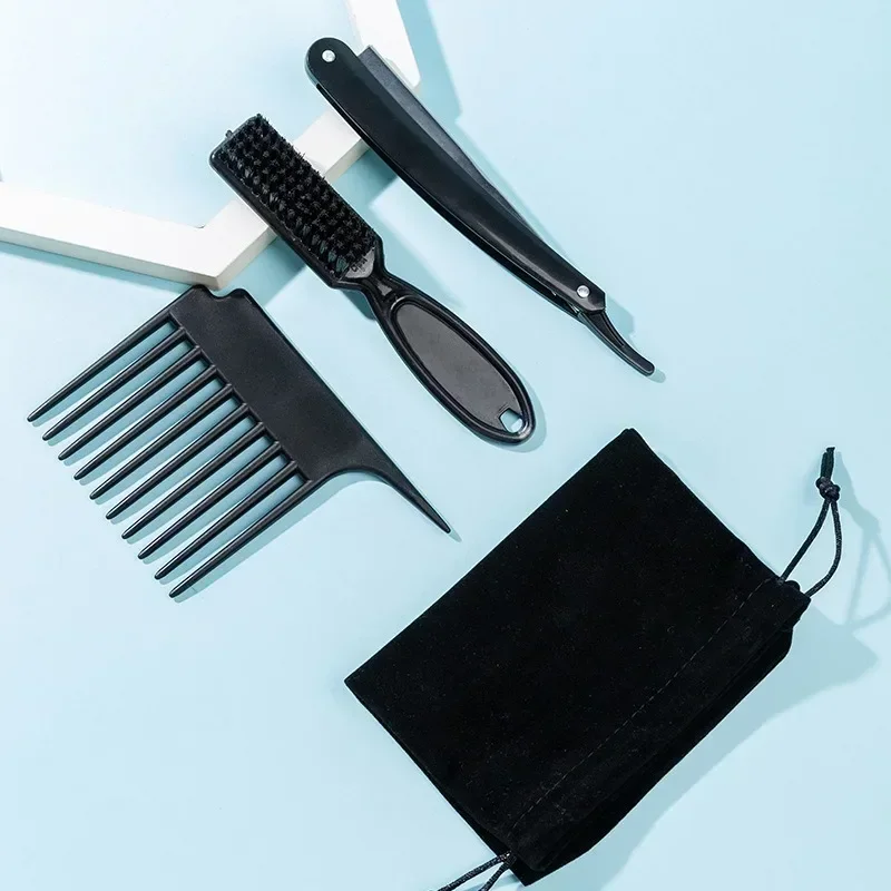 

Three Piece Beard Care Tool, Scraper, Hair Brush, Plush Storage Bag, Beauty Tool