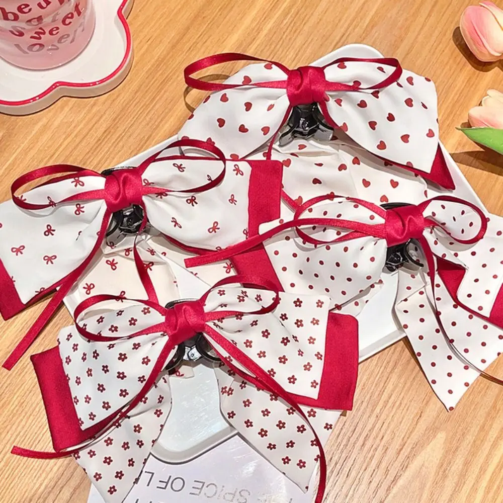 Cute Korean Style Sweet Bow Hair Clip Plaid Bow Ponytail Buckle Clip Fashion Design Hair Accessories Princess Hair Claw Girls