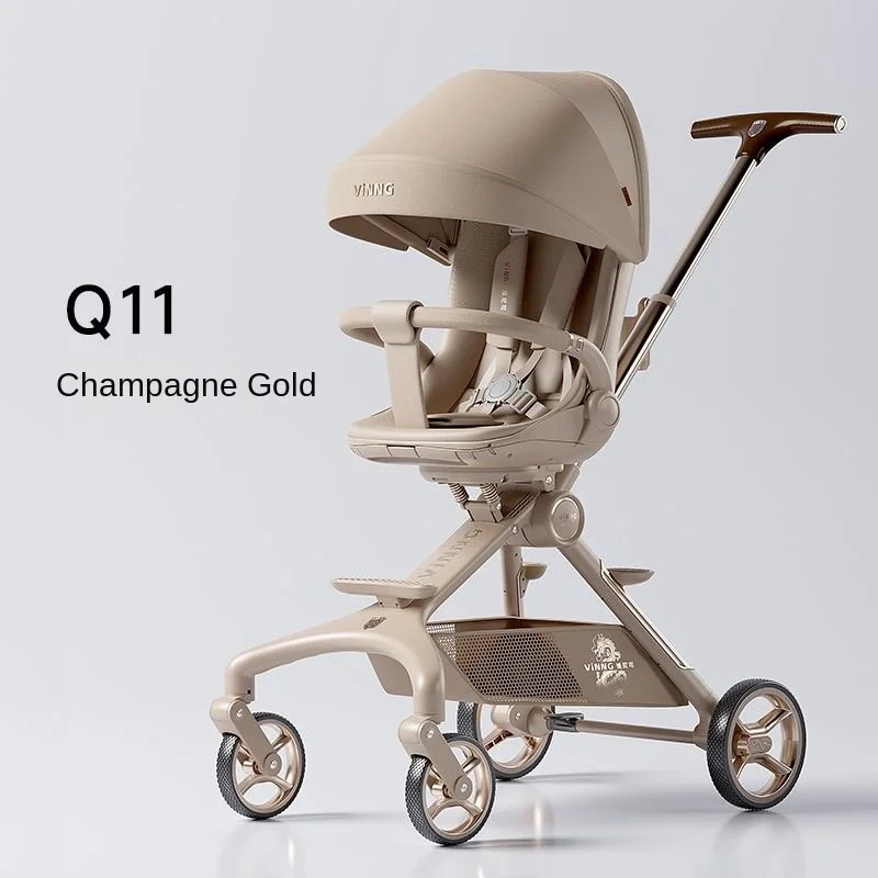 

Коляска для новорожденных Q11 может сидеть или лежать, для детей 0-4 лет, легкая складная, посадочная, для путешествий на 360° ° Рулевая коляска