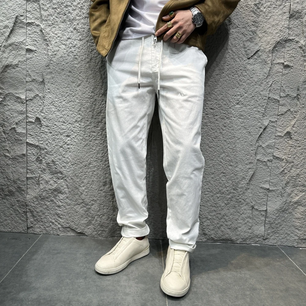 

Мужские повседневные брюки из стираного льна и хлопка, весенне-летние, дышащие, удобные, прямого кроя, в простом стиле, для поездок на работу