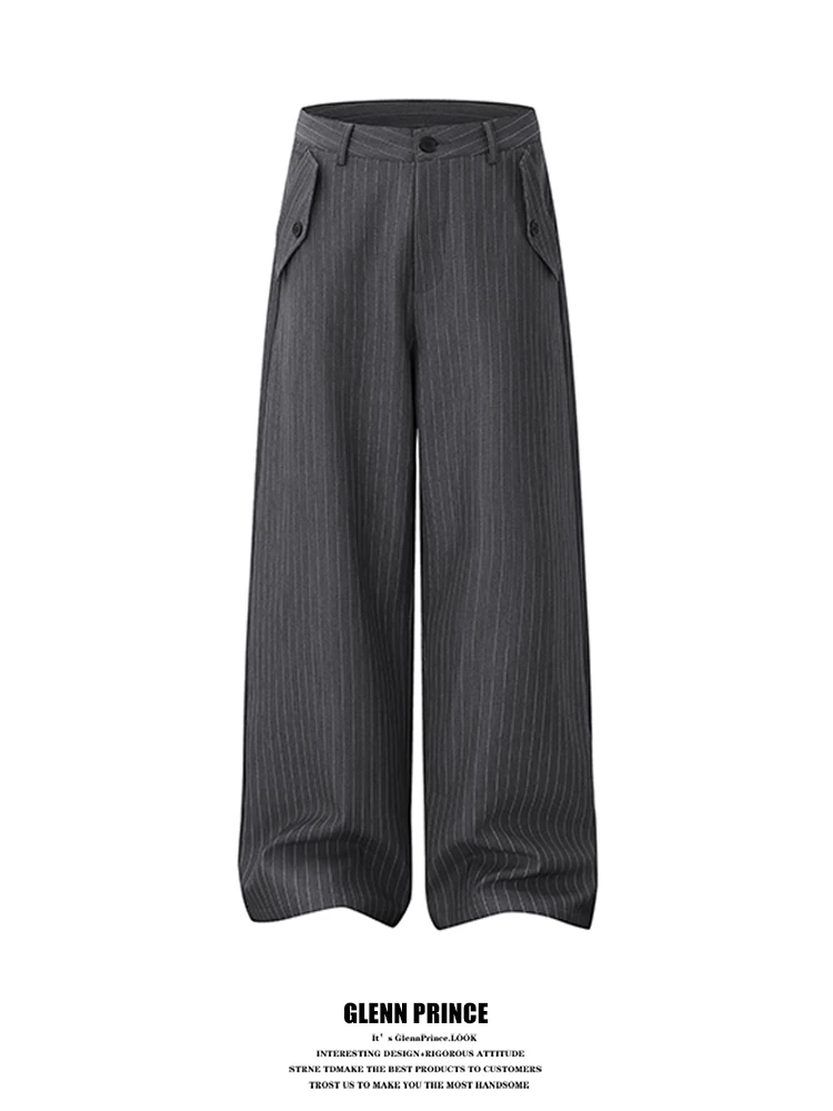 

Мужские брюки GPstudio American Old Money Sle с драпировкой и полосками, повседневные, для поездок на работу и для пар