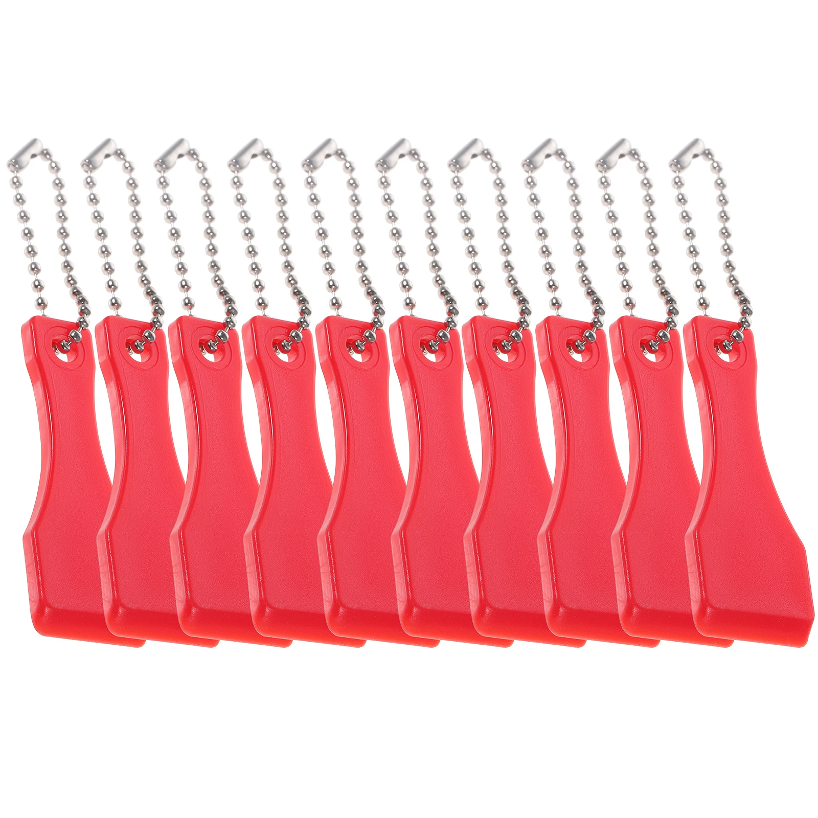 Tiragraffi per biglietti della lotteria, 10 pezzi, compatto, leggero, in plastica, durevole, multiuso, portachiavi, colore rosso, forniture artigianali