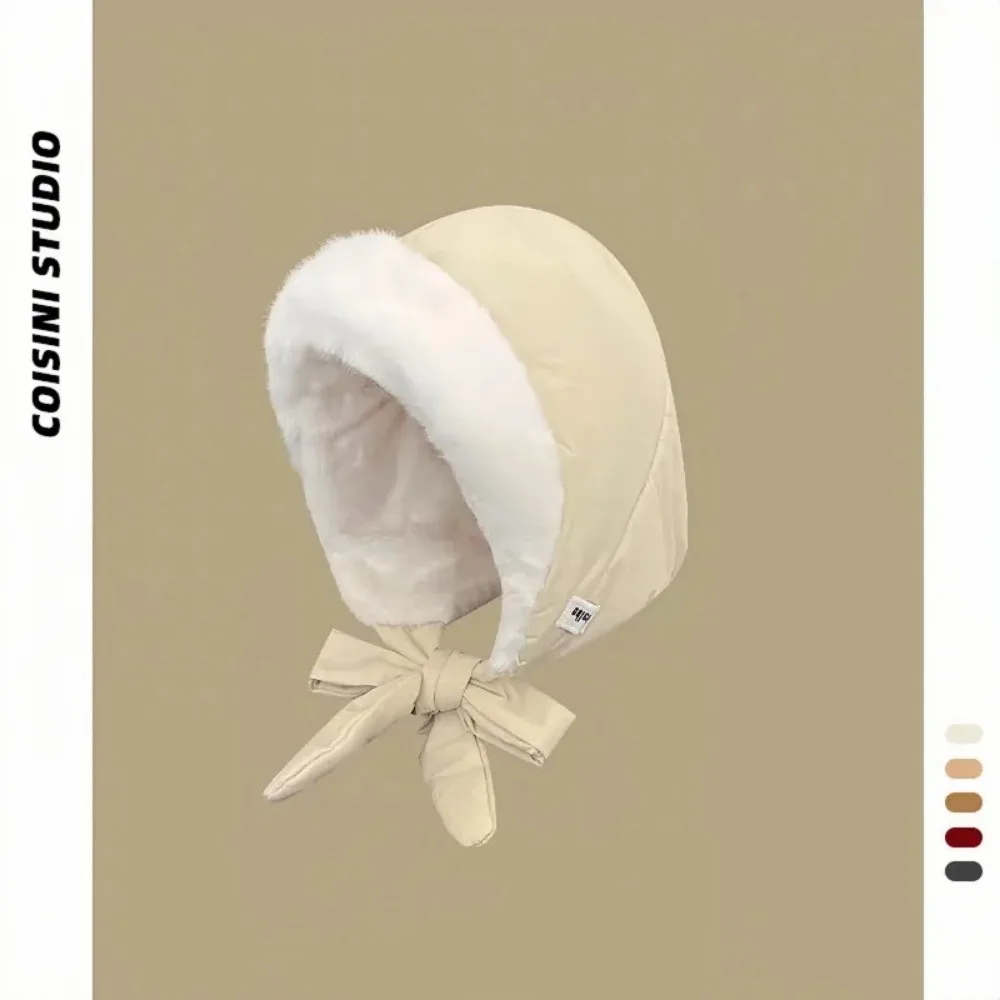 High Quality Fleece-lined Earmuffs Hat with Straps Warm Quilted Cap Waterproof Thickened Winter Hat for Women