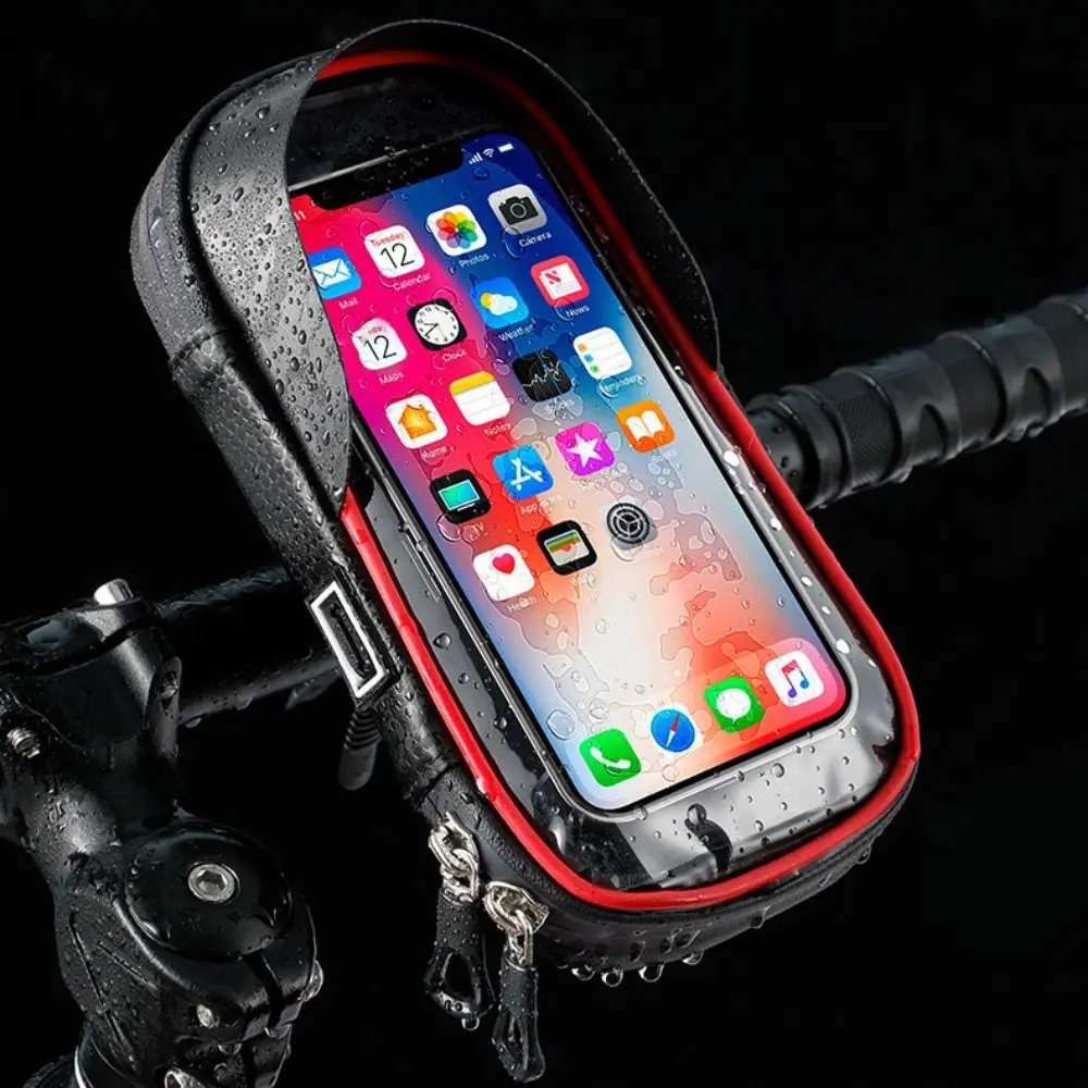 Image of Wasserdichte Fahrrad-Handytasche 360 ° Drehbarer, verstellbarer Fahrrad-Lenker-Handyhalter für die Vorderrahmenmontage – einfache Installation