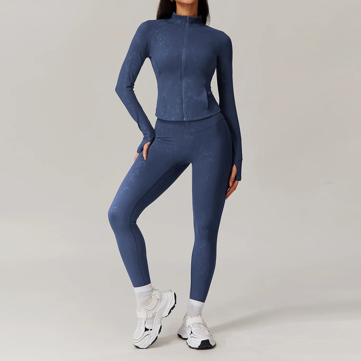 2 Pieces Sportswear For Women Yoga Set Gym Clothes Sportswear Yoga Suits Fitness Long Sleeved Tracksuits Sports Bra Gym Leggings image 2